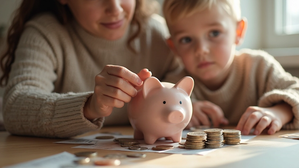 Родитель объясняет ребёнку основы финансовой грамотности